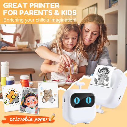 Thermal Mini Inkless Sticker Maker Printer (With Thermal Papers & Sticker Papers)