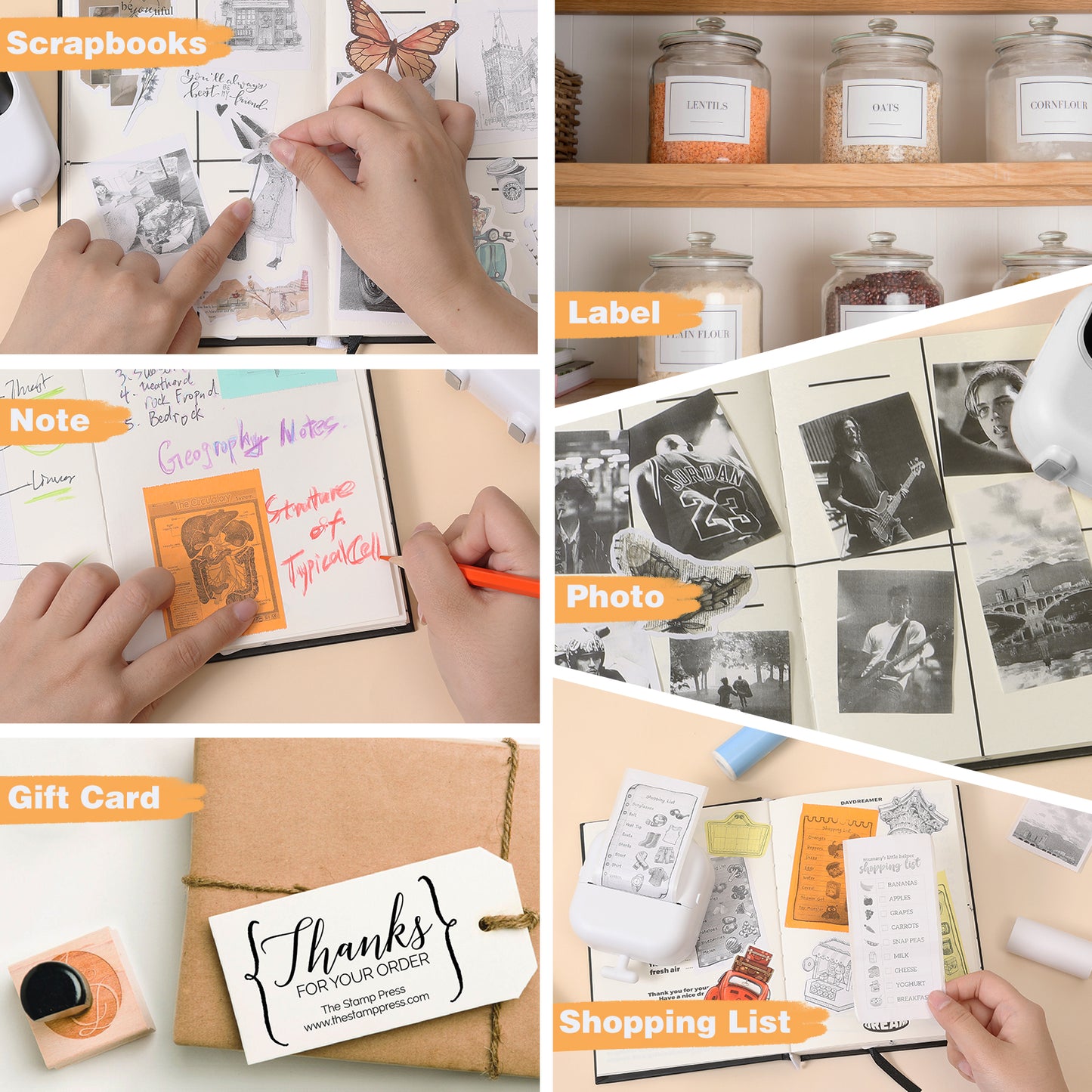 Thermal Mini Inkless Sticker Maker Printer (With Thermal Papers & Sticker Papers)