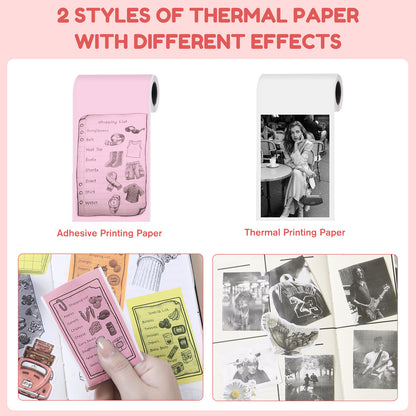 Thermal Mini Inkless Sticker Maker Printer (With Thermal Papers & Sticker Papers)