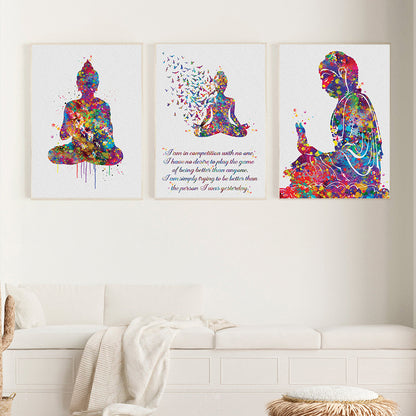 Canvas Painting Abstract Buddha Home Decor