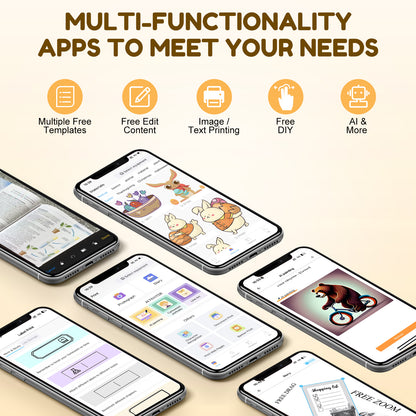 Thermal Mini Inkless Sticker Maker Printer (With Thermal Papers & Sticker Papers)