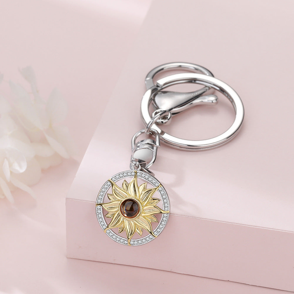 Sunflower 2 Photo Projection Keychain