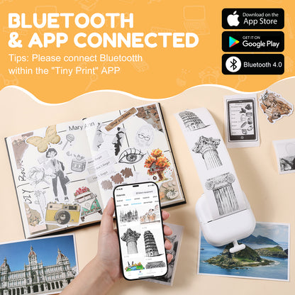 Thermal Mini Inkless Sticker Maker Printer (With Thermal Papers & Sticker Papers)