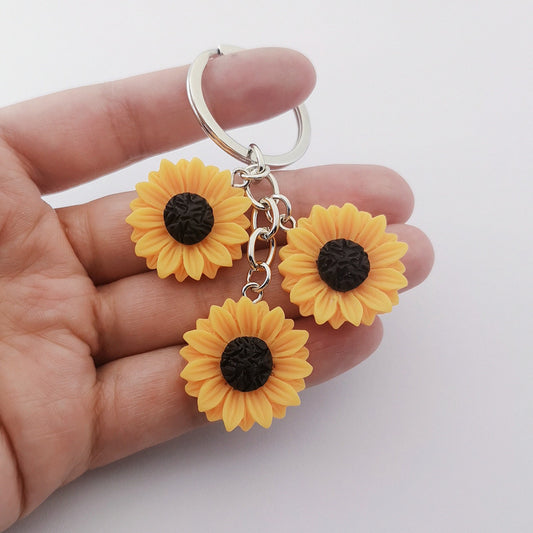 Golden Sunflower Keychain