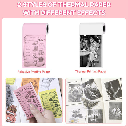 Thermal Mini Inkless Sticker Maker Printer (With Thermal Papers & Sticker Papers)