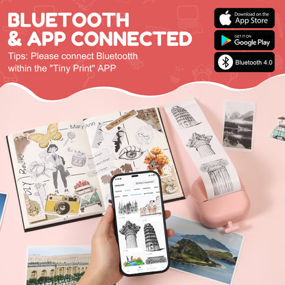 Thermal Mini Inkless Sticker Maker Printer (With Thermal Papers & Sticker Papers)