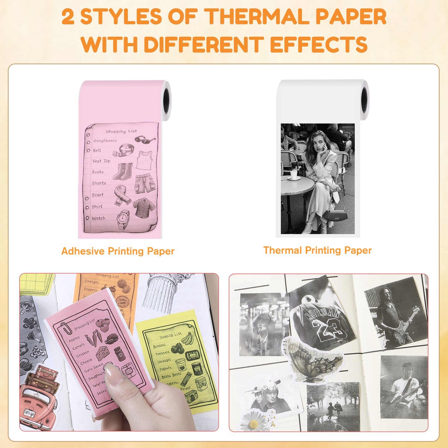 Thermal Mini Inkless Sticker Maker Printer (With Thermal Papers & Sticker Papers)